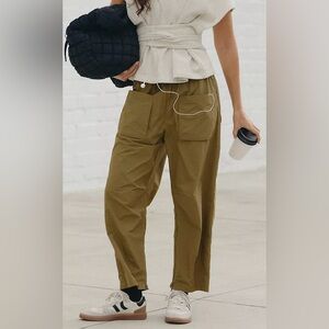 Tan Cargo Pants with Straight Leg and Relaxed Fit